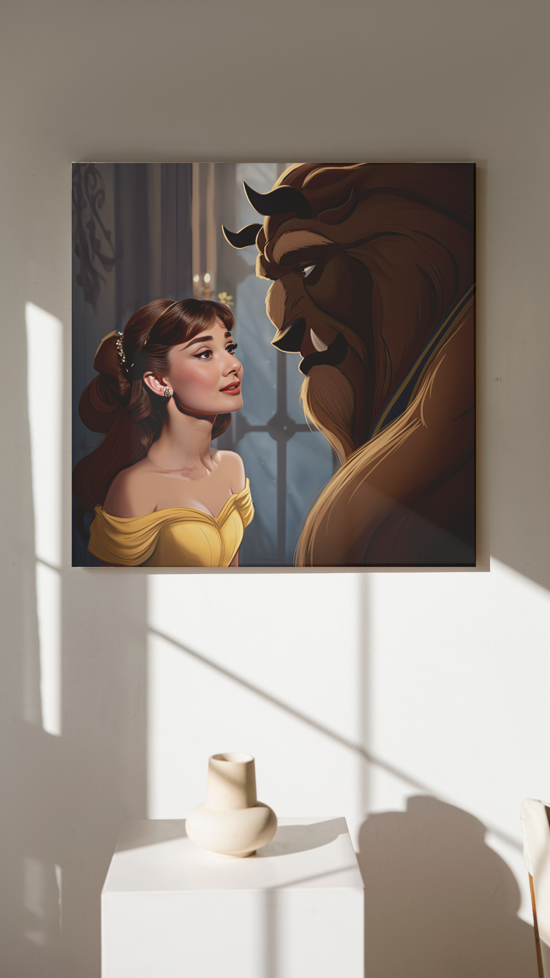 Digital Print: Timeless Tale: Audrey Hepburn as Belle - The Enchanted Legacy, Digital Audrey, Art Print, Disney, Beauty and Beast, Gift, Framed Art, Artist showcase, Canvas Art, Gallery