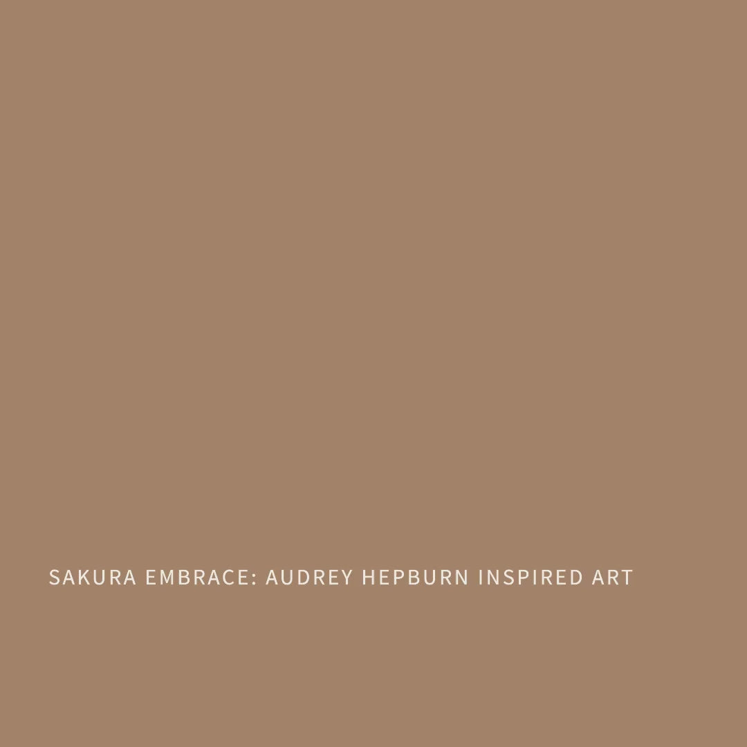Digital Print: Sakura Embrace: Audrey Hepburn in Post-Blossom Tranquility, Digital Audrey, Art Print, Gift, Japan, さくら, decor, animation