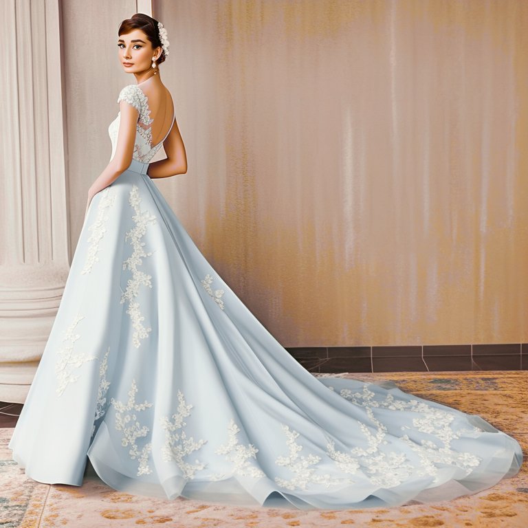 Digital Print: Enchanted Azure: Audrey in Blue - Digital Audrey Art Collective, bridal photography, wedding dress