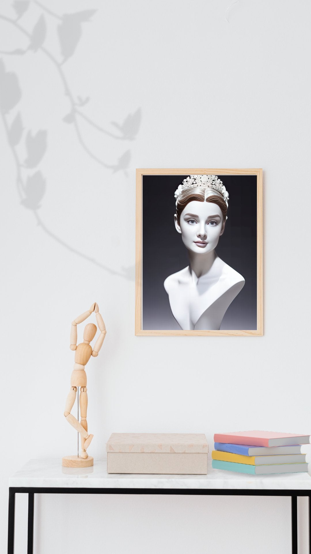 Digital Print: Marble Legacy: The Audrey Hepburn Bust, Digital Art Print, Framed Art, Gift, Decor, retailer decoration
