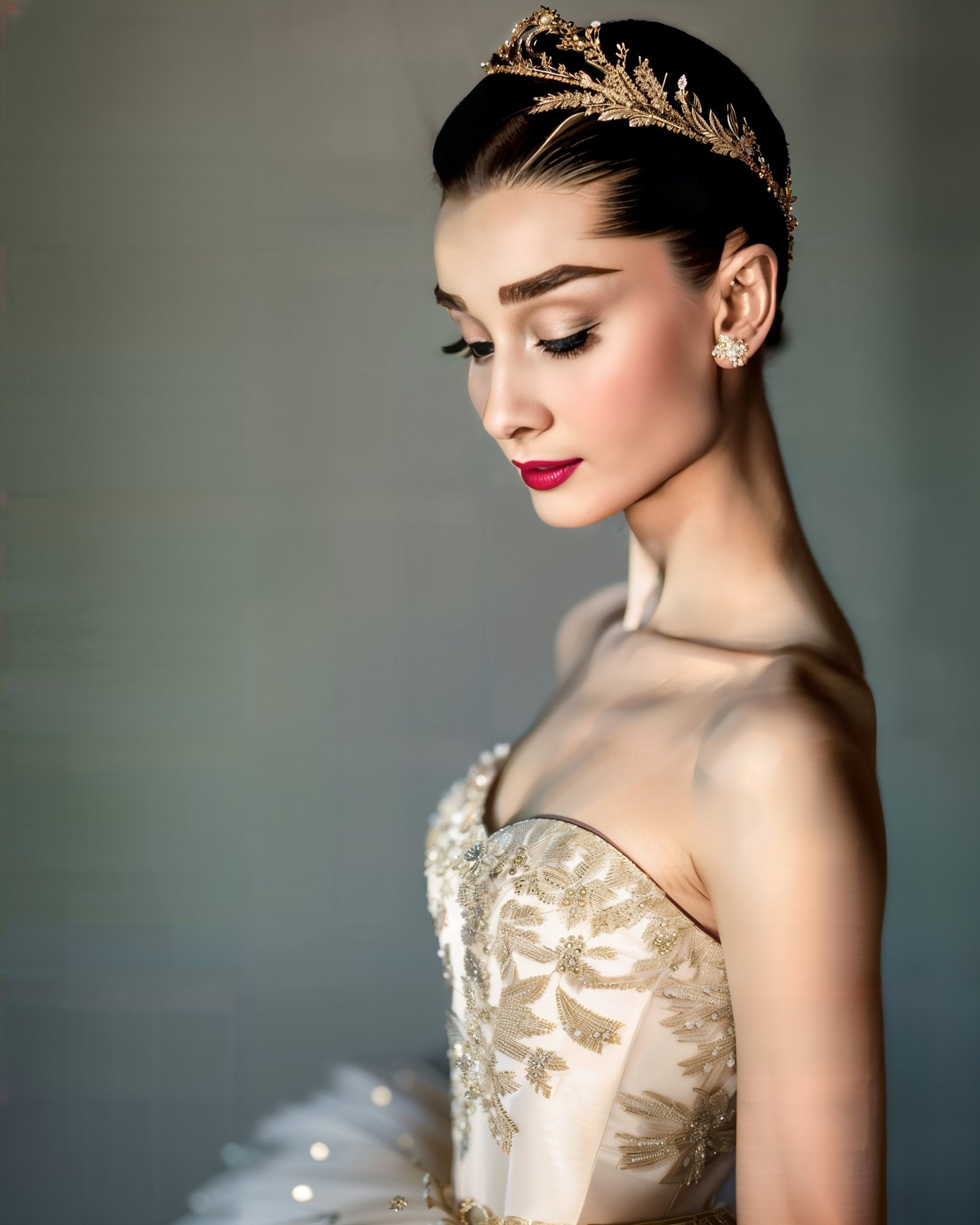 Digital Print: Unfulfilled Dreams: Audrey Hepburn's Ballet Reverie ,Digital Audrey, Art Print, Prima Ballerina Art, dance studio, gift, decor, large print