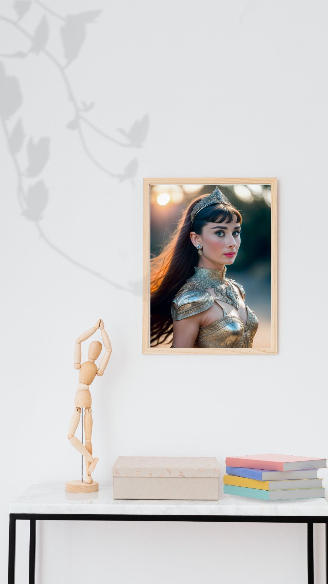 Digital Print: Silveria's Radiance: Audrey Hepburn - The Knight of Elegance and Valor, Digital Audrey, Print Art, Fantasy Art, Hollywood, Celebrity, Gift, Decor, Studio Decor
