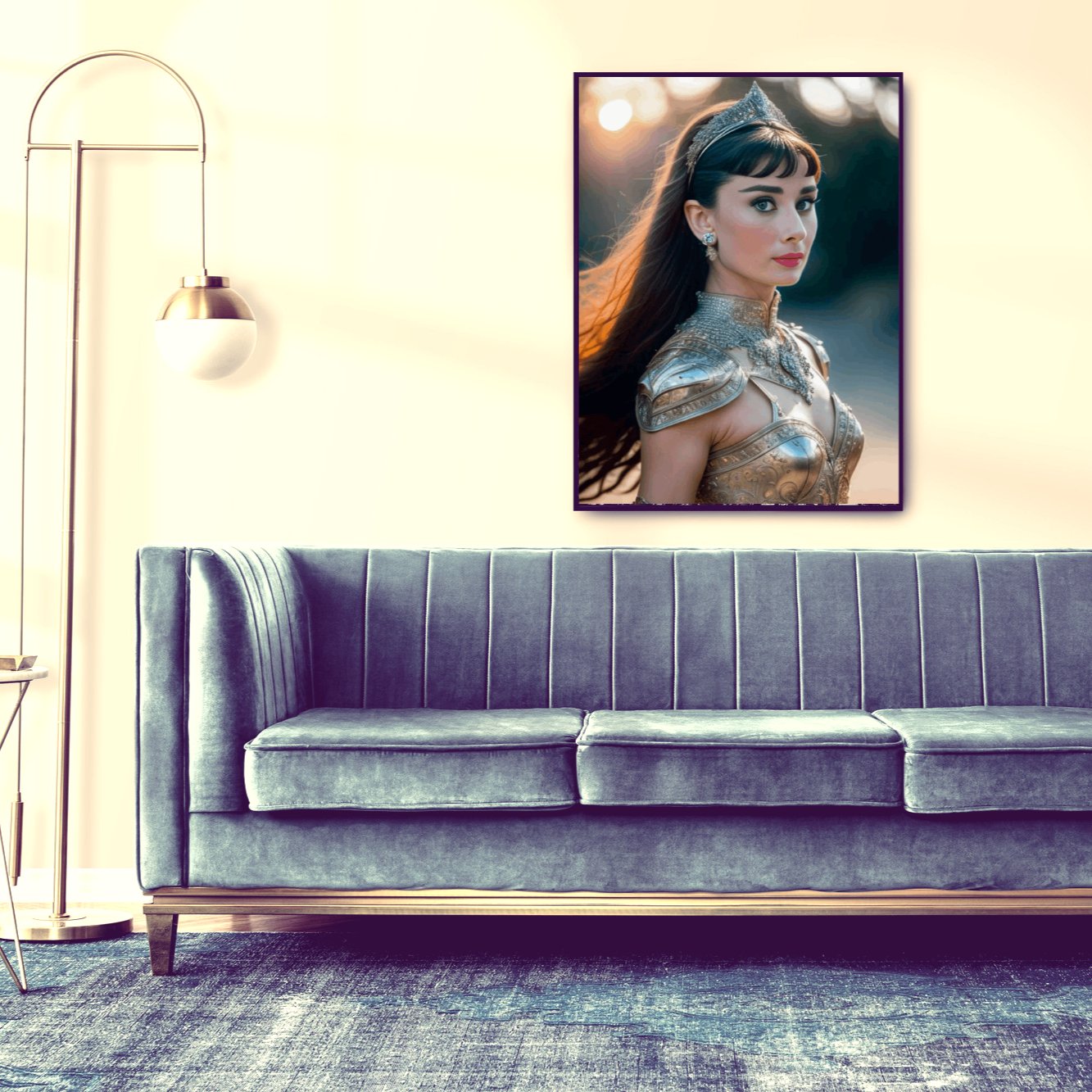 Digital Print: Silveria's Radiance: Audrey Hepburn - The Knight of Elegance and Valor, Digital Audrey, Print Art, Fantasy Art, Hollywood, Celebrity, Gift, Decor