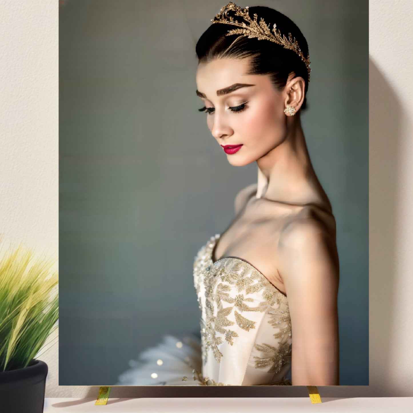 Digital Print: Unfulfilled Dreams: Audrey Hepburn's Ballet Reverie ,Digital Audrey, Art Print, Prima Ballerina Art, dance studio, gift, decor, large canvas Art
